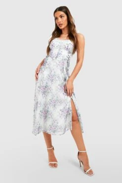 Chiffon-Midikleid Mit Print