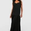 Smok-Maxikleid Aus Leinen Mit V-Ausschnitt -Stil Formen Verkäufe gzz42713 black xl