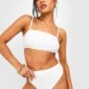Petite Essentials-Bikinioberteil Mit Geradem Ausschnitt -Stil Formen Verkäufe gzz42912 white xl