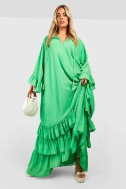 Plus Smock-Maxikleid Mit Rüschen-Detail