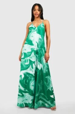 Maxikleid Mit Marmor-Print -Stil Formen Verkäufe gzz44050 green xl 2