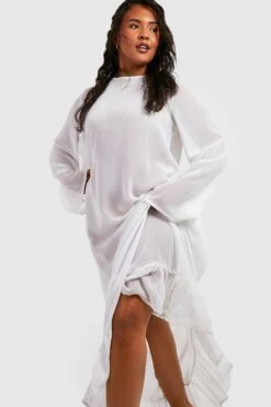 Plus Rundhals Maxi-Strandkleid -Stil Formen Verkäufe gzz44083 white xl 3