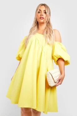 Plus Schulterfreies Asymmetrisches Smokkleid -Stil Formen Verkäufe gzz44126 lemon xl 2