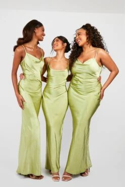 Plus Brautjungfern Satin-Maxikleid Mit Wasserfallausschnitt -Stil Formen Verkäufe gzz44149 sage xl 3