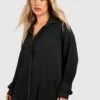 Plus Oversize Plissee-Hemd -Stil Formen Verkäufe gzz44248 black xl