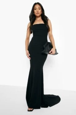 Petite Scuba-Maxikleid Mit Geradem Ausschnitt Und Schleppe -Stil Formen Verkäufe gzz45507 black xl 2