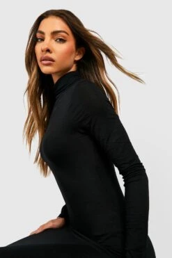 Basic Maxikleid Mit Rollkragen 9 Basic Maxikleid Mit Rollkragen -Stil Formen Verkäufe gzz45790 black xl 3