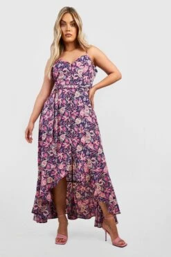 Plus Midikleid Mit Knopf-Detail Und Rüschensaum -Stil Formen Verkäufe gzz46262 navy xl 2