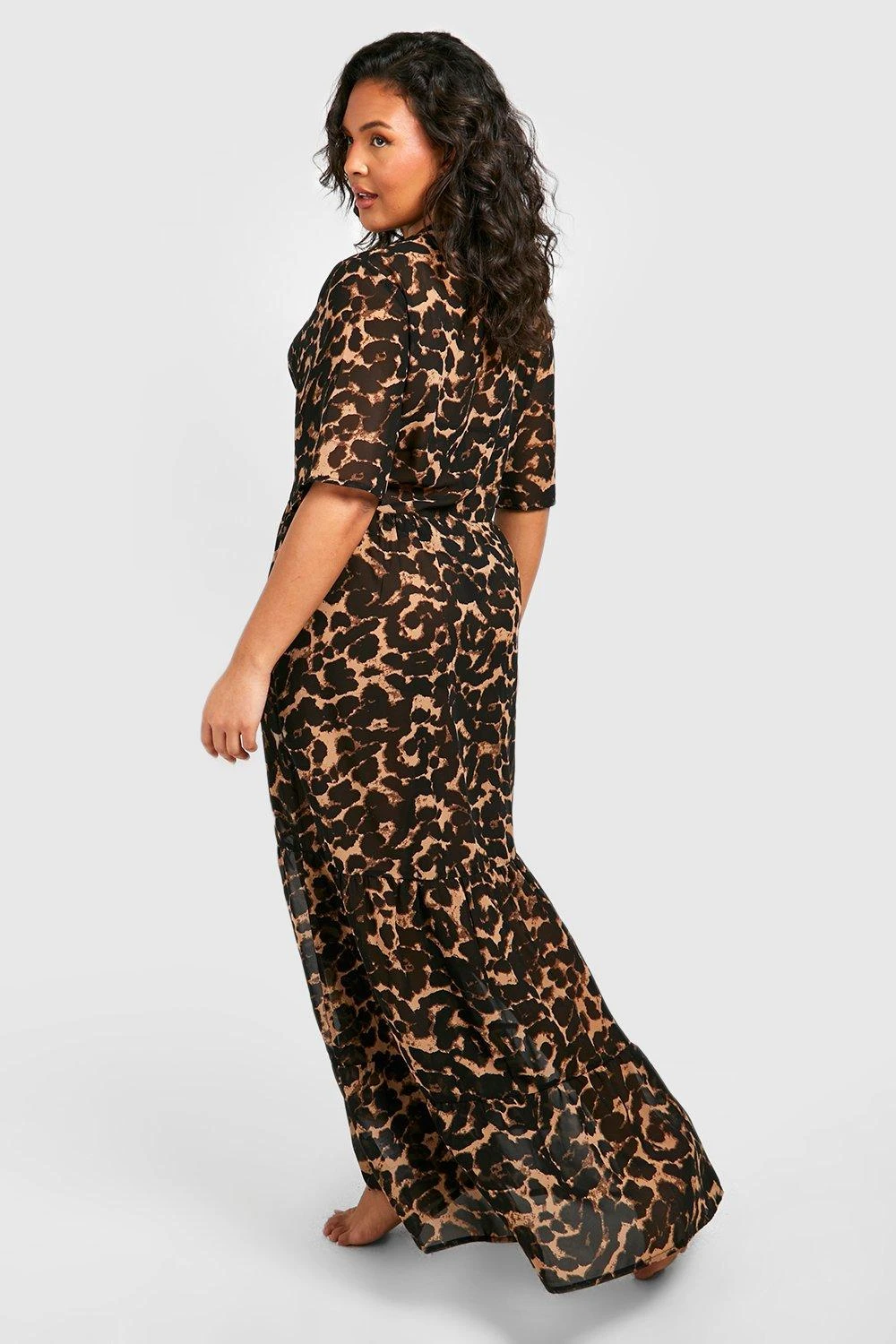 Plus Leopardenprint Strand-Midikleid Mit Rüschen 4 Plus Leopardenprint Strand-Midikleid Mit Rüschen – Bild 2