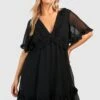 Plus Mesh Skaterkleid Mit Rüschen Und Weiten Ärmeln -Stil Formen Verkäufe gzz46295 black xl