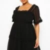 Plus Gerafftes Chiffon-Smokkleid 2 Plus Gerafftes Chiffon-Smokkleid -Stil Formen Verkäufe gzz46302 black xl