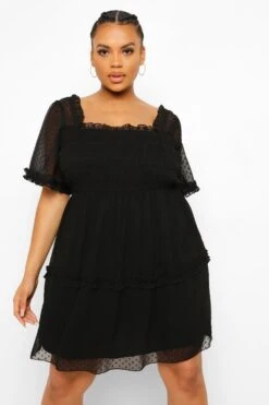 Plus Gerafftes Chiffon-Smokkleid -Stil Formen Verkäufe gzz46302 black xl 2