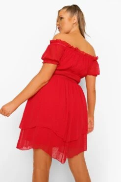 Plus Schulterfreies Skaterkleid 7 Plus Schulterfreies Skaterkleid -Stil Formen Verkäufe gzz46303 red xl 1