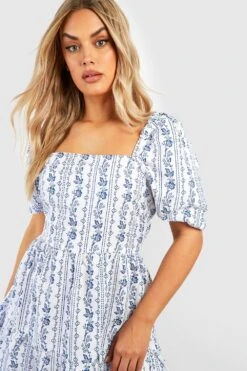 Plus Florales Gestreiftes Smokkleid -Stil Formen Verkäufe gzz46306 blue xl 3