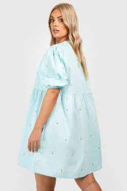Plus Smokkleid Mit Floraler Stickerei -Stil Formen Verkäufe gzz46312 baby20blue xl 1