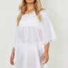 Plus Bardot-Strandkleid Mit Spitzenborte -Stil Formen Verkäufe gzz46318 white xl