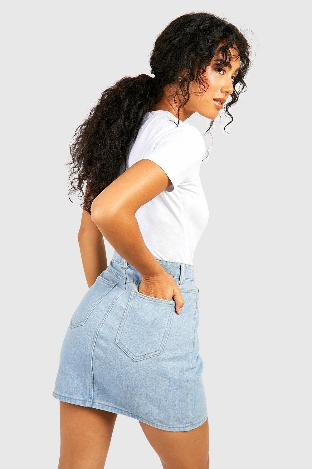 Disco-Jeansrock Mit Hohem Bund 4 Disco-Jeansrock Mit Hohem Bund – Bild 2