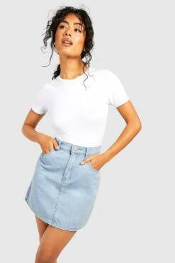 Disco-Jeansrock Mit Hohem Bund 9 Disco-Jeansrock Mit Hohem Bund -Stil Formen Verkäufe gzz46442 light20wash xl 3