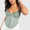Plus Bandagen Korsett-Oberteil Mit Gerafften Cups -Stil Formen Verkäufe gzz46483 sage xl