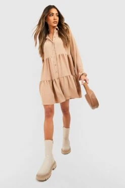 Gestuftes Hemd-Kleid -Stil Formen Verkäufe gzz46792 camel xl 2