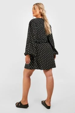 Plus Smok-Kleid Mit Rüschen-Detail -Stil Formen Verkäufe gzz46828 black xl 1