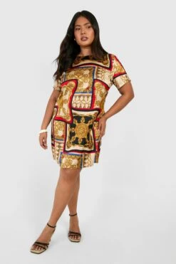 Plus Etuikleid Mit Print -Stil Formen Verkäufe gzz47142 stone xl 2