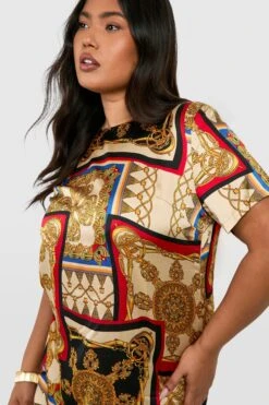 Plus Etuikleid Mit Print -Stil Formen Verkäufe gzz47142 stone xl 3