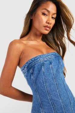 Bandeau Korsett-Kleid Aus Denim -Stil Formen Verkäufe gzz47711 mid20wash xl 3