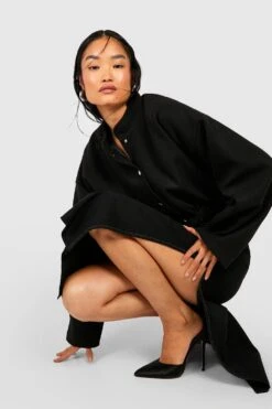 Denim-Midirock Mit Seitenschlitz Und Kontrast-Naht -Stil Formen Verkäufe gzz47712 black xl 3