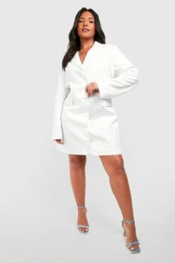 Plus Lockerer Strass-Blazer -Stil Formen Verkäufe gzz47777 ivory xl 2