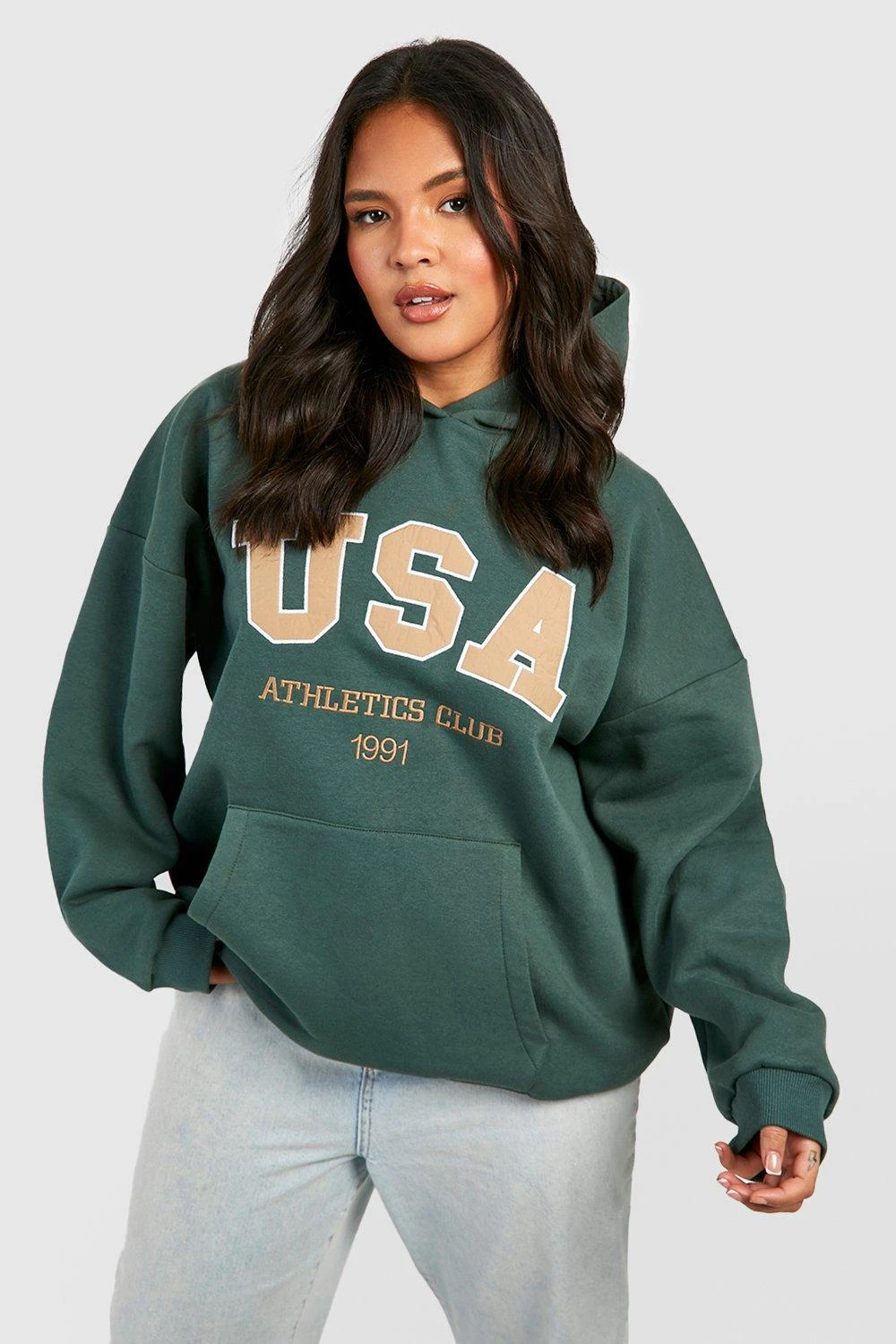 Plus Oversize Hoodie Mit Nyc Applikation 3 Plus Oversize Hoodie Mit Nyc Applikation