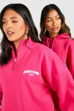 Plus Oversize Dsgn Studio Sweatshirt Mit Halbem Reißverschluss -Stil Formen Verkäufe gzz47826 pink xl 3