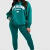 Plus Oversize Sweatshirt Mit Halbem Reißverschluss & Leggings -Stil Formen Verkäufe gzz47837 forest xl