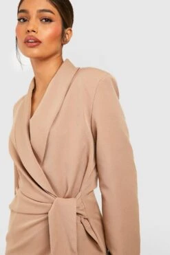 Blazerkleid Mit Bindegürtel 9 Blazerkleid Mit Bindegürtel -Stil Formen Verkäufe gzz48015 camel xl 3