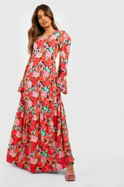 Das Gemusterte Maxikleid -Stil Formen Verkäufe gzz48134 red xl 2