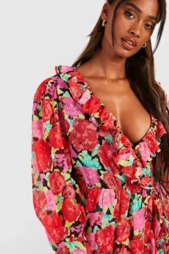 Gemustertes Kleid -Stil Formen Verkäufe gzz48154 red xl 3