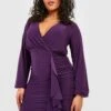 Plus Wickel Bodycon-Kleid Mit Rüschen 2 Plus Wickel Bodycon-Kleid Mit Rüschen -Stil Formen Verkäufe gzz49035 purple xl