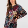 Florales Premium Pailletten-Kleid -Stil Formen Verkäufe gzz49338 multi xl