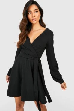 Wickel-Skaterkleid Mit Gürtel