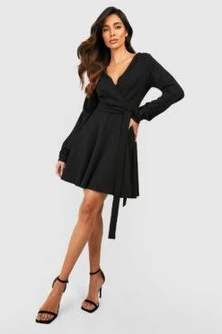 Wickel-Skaterkleid Mit Gürtel -Stil Formen Verkäufe gzz49366 black xl 2