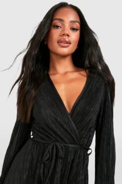 Plissee Skaterkleid Mit Blousonärmeln Und Gürtel -Stil Formen Verkäufe gzz49372 black xl 3