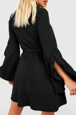 Hochgeschlossenes Skaterkleid Mit Weiten Ärmeln -Stil Formen Verkäufe gzz49542 black xl 3