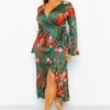 Plus Florales Wickelkleid Mit Rüschen 2 Plus Florales Wickelkleid Mit Rüschen -Stil Formen Verkäufe gzz49748 green xl