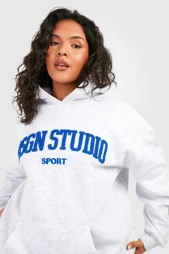 Plus Oversize Hoodie Mit Dsgn Studio Frottee-Applikation