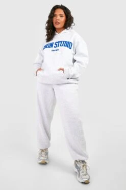 Plus Oversize Hoodie Mit Dsgn Studio Frottee-Applikation -Stil Formen Verkäufe gzz49934 ash20grey xl 3