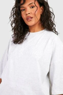 Plus Oversize T-Shirt Mit Dsgn Studio 3D Stickerei -Stil Formen Verkäufe gzz49938 ash20grey xl 3