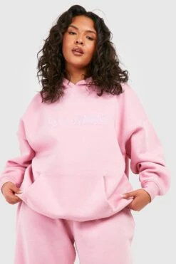 Plus Oversize Hoodie Mit Dsgn Studio 3D Stickerei