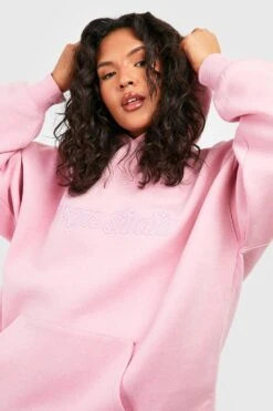 Plus Oversize Hoodie Mit Dsgn Studio 3D Stickerei -Stil Formen Verkäufe gzz50017 pink xl 3