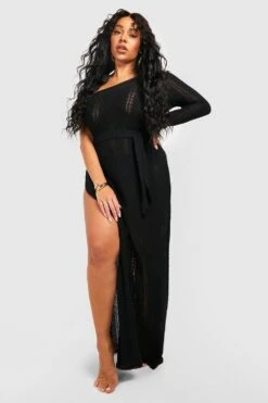 Plus Einärmliges Gehäkeltes Strandkleid -Stil Formen Verkäufe gzz50176 black xl 2