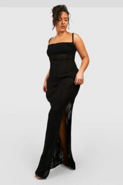 Plus Gehäkeltes Maxi-Strandkleid